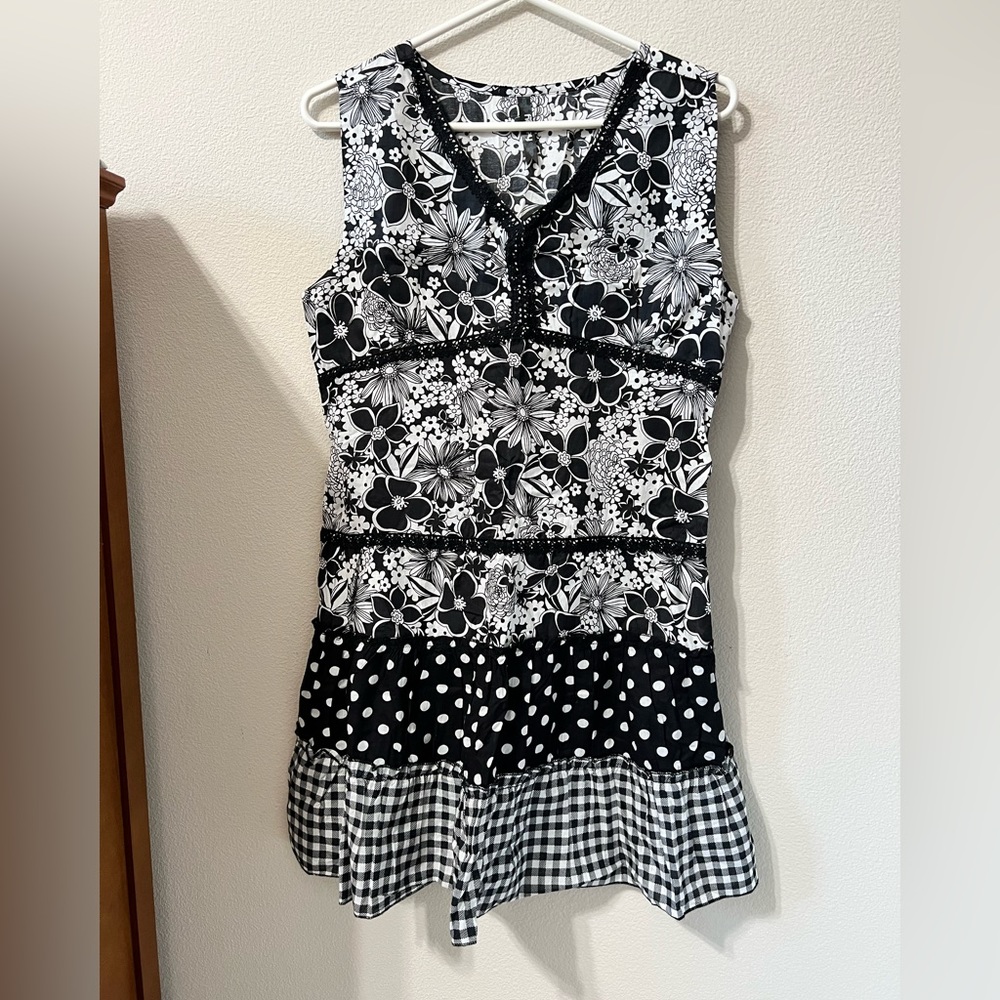 Summer Dress Black & White Printed